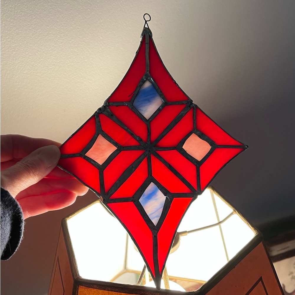 Stained Glass Red Diamond Suncatcher - Picture 3 of 6